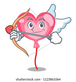 Cupid ballon heart character cartoon