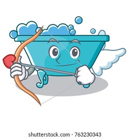 Cupid bathtub character cartoon style