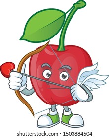 Cupid Bing Cherries Isolated Mascot In Character