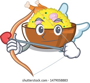 Cupid biryani chicken above the cartoon plate