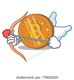 Cupid bitcoin coin character cartoon