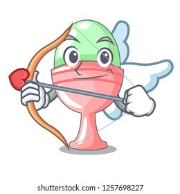 Cupid boiled egg cup isolated on mascot