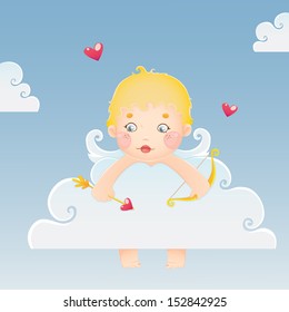 Cupid with a bow and arrow