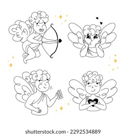 cupid with bow and arrow, angel with heart