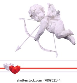 Cupid with bow and arrow of greetings to the day of lovers