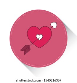 Cupid bow and arrow with heart icon. Vector trendy thin line illustration for love, romance, passion, valentine's day