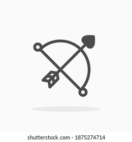 Cupid bow and arrow icon. For your design, logo. Vector illustration.
