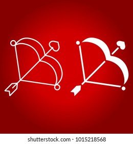 Cupid bow with arrow line and glyph icon