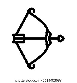cupid bow arrow line icon vector. cupid bow arrow sign. isolated contour symbol black illustration