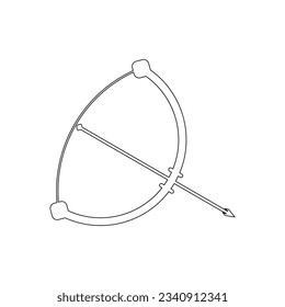Cupid or Bow arrow in outline icon vector illustration. Editable and stylish graphics resources for many purposes.