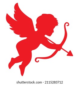 Cupid with bow and arrow. valentines symbol