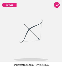 Cupid bow and arrow vector icon.