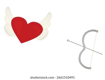 Seta de arco cupido. ilustração vetorial	
