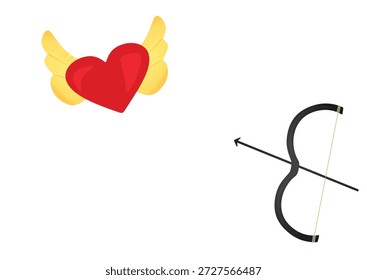 Seta de arco cupido. ilustração vetorial