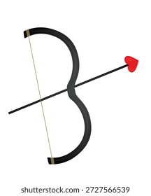 Seta de arco cupido. ilustração vetorial