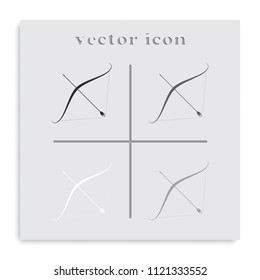 Cupid bow flat black and white vector icon.