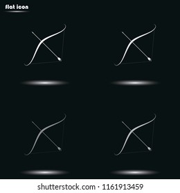 Cupid bow flat grayscale vector icon.