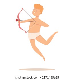 Vector de caricatura de icono de arco cupido. Amor de San Valentín. Día de amor