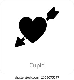 Cupid and bow icon concept