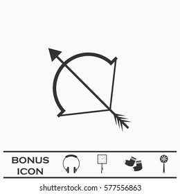 Cupid bow icon flat. Black pictogram on white background. Vector illustration symbol and bonus button