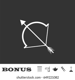 Cupid bow icon flat. White pictogram on black background. Vector illustration symbol and bonus icons