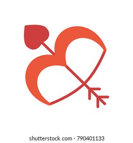Cupid bow valentines day flat icon