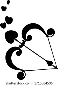 Cupid-Bogen-Vektorillustration, Illustration auf weißem Hintergrund