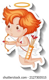 Ilustración de arco y flecha de un niño cupido