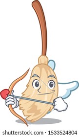 Cupid broom with in a the cartoon