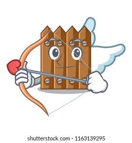 Cupid brown wooden fence isolated on character