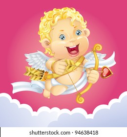 Cupid cartoon character. Vector illustration.