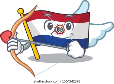 Cupid cartoon flag paraguay in with mascot
