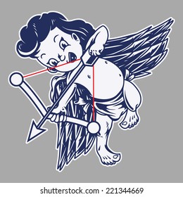 A Cupid cartoon with happy face