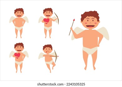 Cupid Cartoon Illustration Vector Set