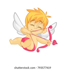 Cupid cartoon mascot. Vector icon or print for t-shirt. St. Valentine's Day