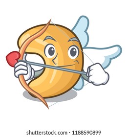 Cupid character cashew nuts heap on cartoon