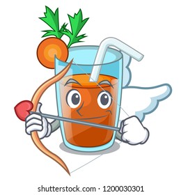 Cupid character healthy carrot smoothie for diet