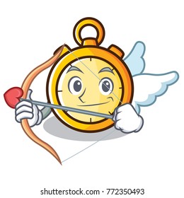 Cupid chronometer character cartoon style