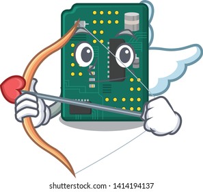 Cupid circuit board pcb isolated with mascot