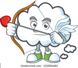 Cupid cloud bubble cartoon mascot a shape.