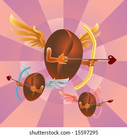 Cupid coffee bean, available in 3 colors.