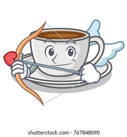 Cupid coffee character cartoon style