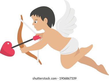 Cupid Concept vector color Icon design, Love and romance symbol on white background, Valentines Day Sign, 