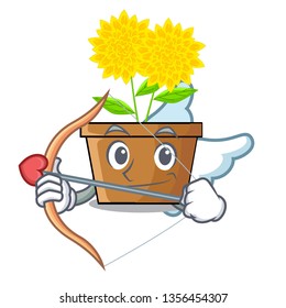 Cupid dahlia flower in the cartoon shape