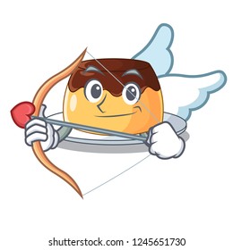 Cupid delicious chocolate pudding with on cartoon