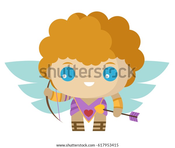 Cupid Eros Winged Little Cute God Stock Vector Royalty Free 617953415