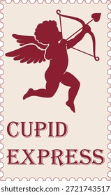 Cupido Express Valentine Postagem Carimbo Ilustração