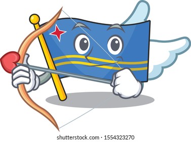 cupid flag aruba isolated with the cartoon