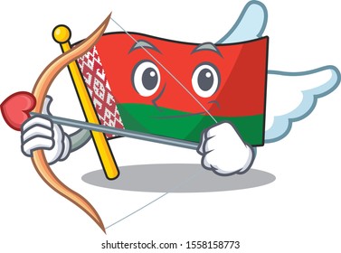 cupid flag belarus in the cartoon shape