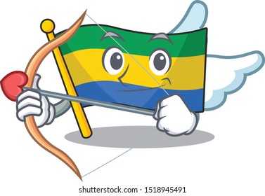 Cupid flag gabon with the cartoon shape
